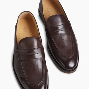 Brunello Cucinelli Dark Brown Leather Slip-Ons